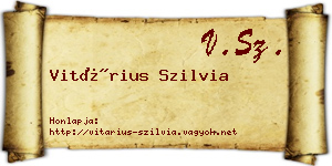 Vitárius Szilvia névjegykártya