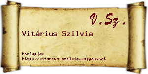 Vitárius Szilvia névjegykártya