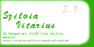 szilvia vitarius business card